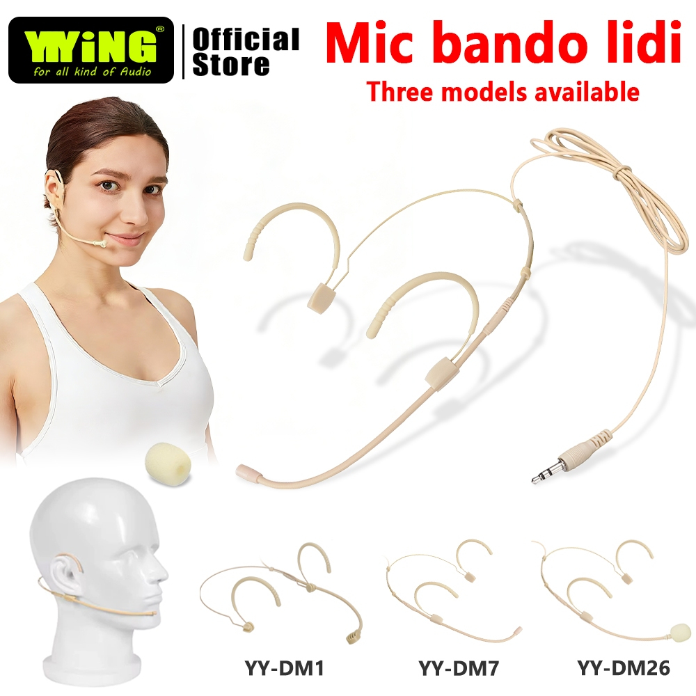 YIYiNG Mic bando lidi Tipe gantung telinga 3.5mm mic bando lidi Microphone berkabel Mic Headset Ters