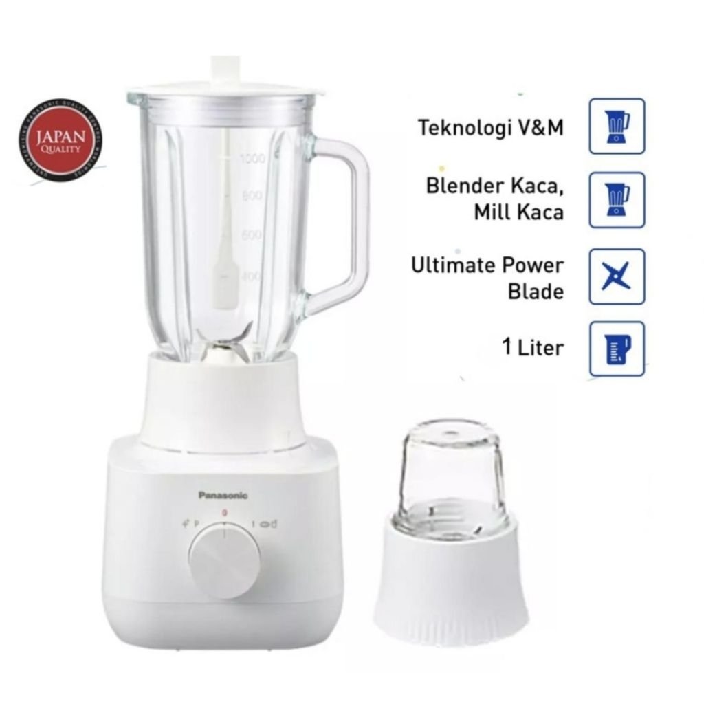 Panasonic Blender MX-EG3351KSR/WSR / 450 W​att / Blender 2in1 Gelas Kaca 1 Liter (H5)