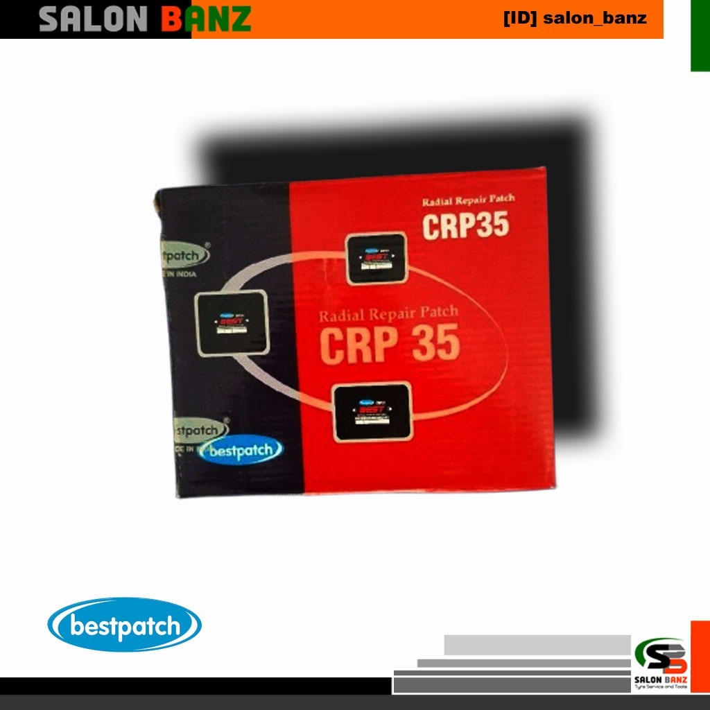 CRP 35 1 Box isi 10pcs - Karet Tambal Ban Tubeless Radial Bestpatch CRP35 4ply - 150mm x 125mm
