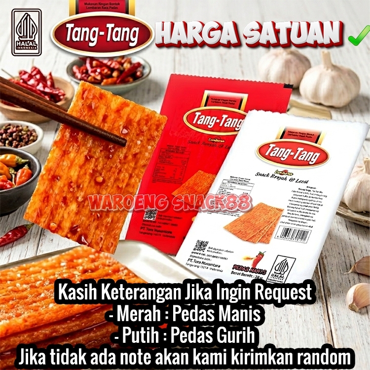 Tang Tang Snack Latiao Pedas Manis Super Slice Lembaran Tipis Halal & Sudah BPOM, Cemilan TangTang