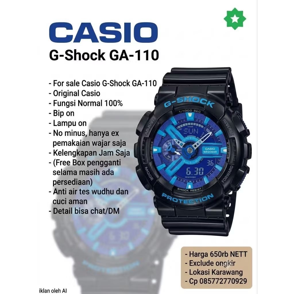 jam ex Japan G-Shock GA 110HC