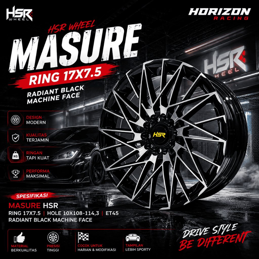 velg racing hsr ring 17 untuk zenix reborn rush civic dll