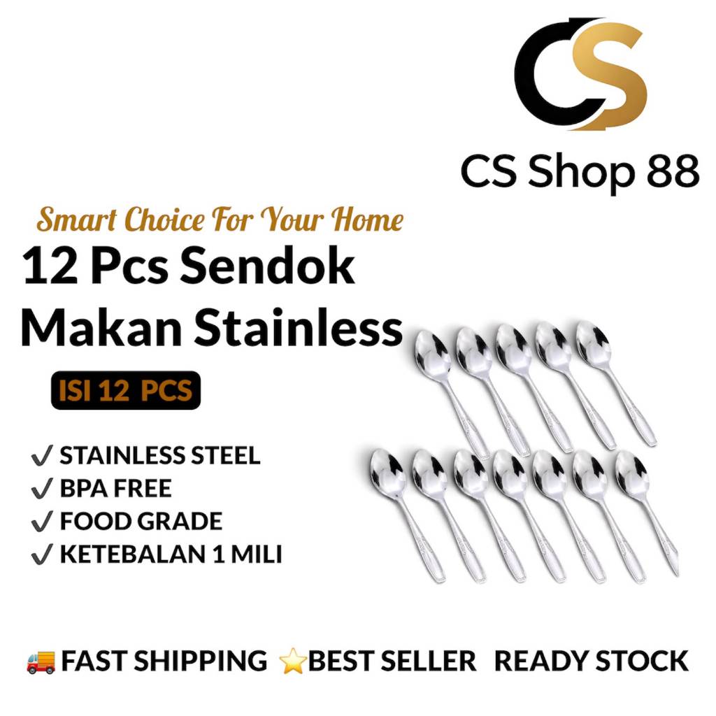 Sendok Makan Stainless Steel Tebal Sendok Makan Premium Spoon