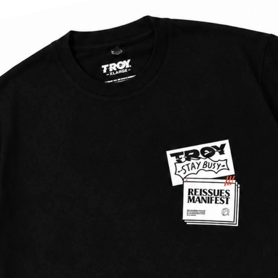 Troy Company T-Shirt Black Reissues Manifest - Kaos Pria Lengan Pendek Hitam MTD 2101