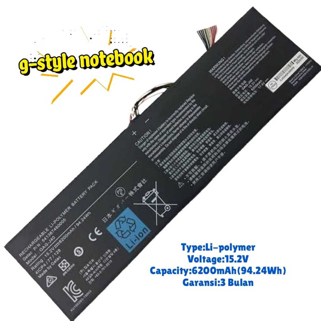 Baterai Laptop Gigabyte Aorus GAG-J40 Aero 15 14 Original