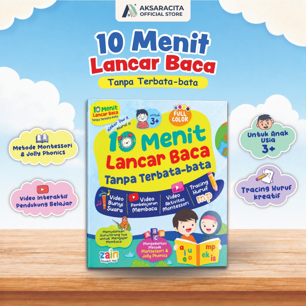 Buku 10 Menit Lancar Baca Tanpa Terbata-bata Belajar Membaca Montessori