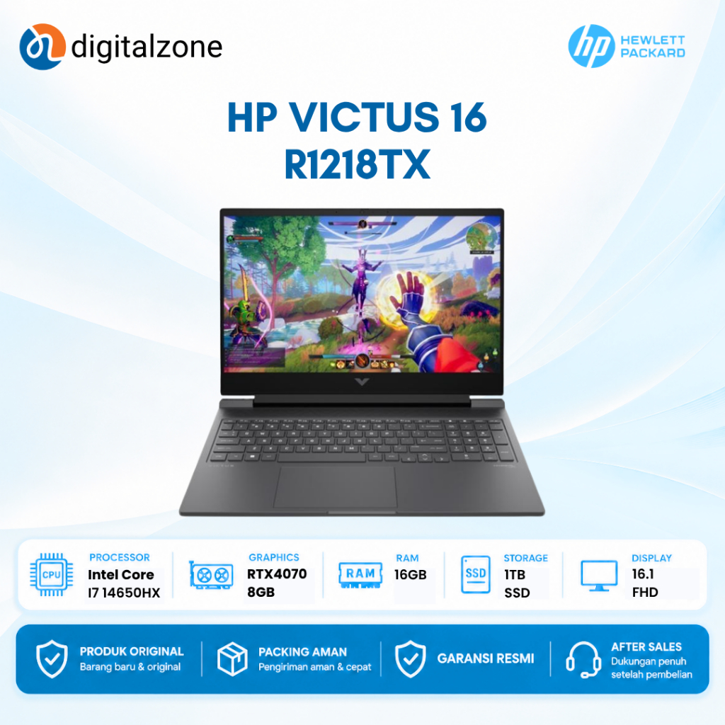 HP Victus 16 R1218TX - I7 14650HX RTX 4070 8GB RAM 16GB 1TBSSD 16.1 FHD 165HZ Windows 11 OHS