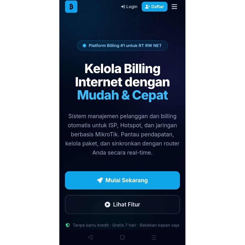Aplikasi Kelola Billing Internet untuk RT RW NET Sistem Billing Internet Mudah & Cepat