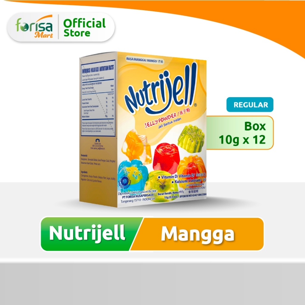 Nutrijell Reguler Jelly Rasa Mangga 15gr Box - 12  Sachet
