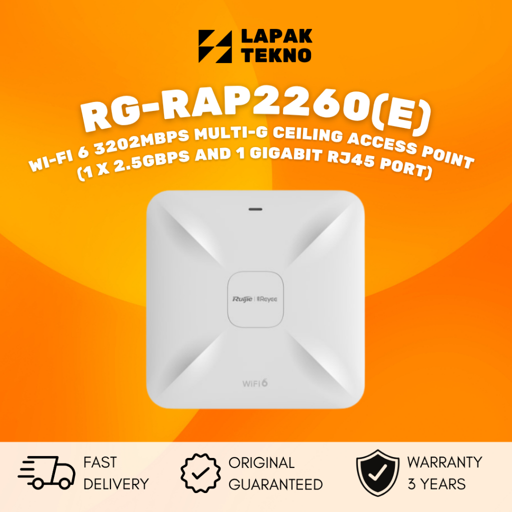 RUIJIE REYEE RG-RAP2260(E) WIFI6 INDOOR ACCESS POINT