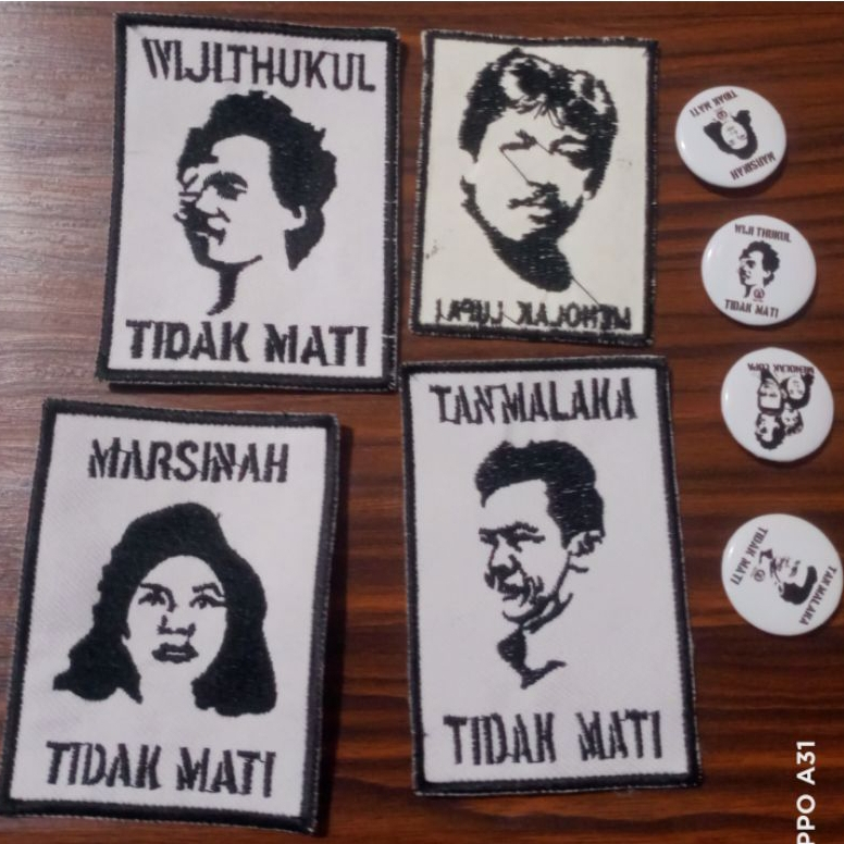 Patch emblem bordir jahit logo marsinah munir tanmalaka komputer+pin/bros