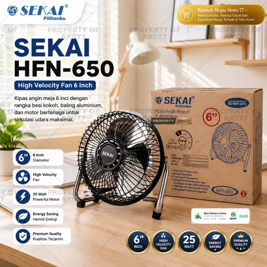 Kipas angin meja mini Sekai HFN-650 tornado fan mini Sekai 6 inch