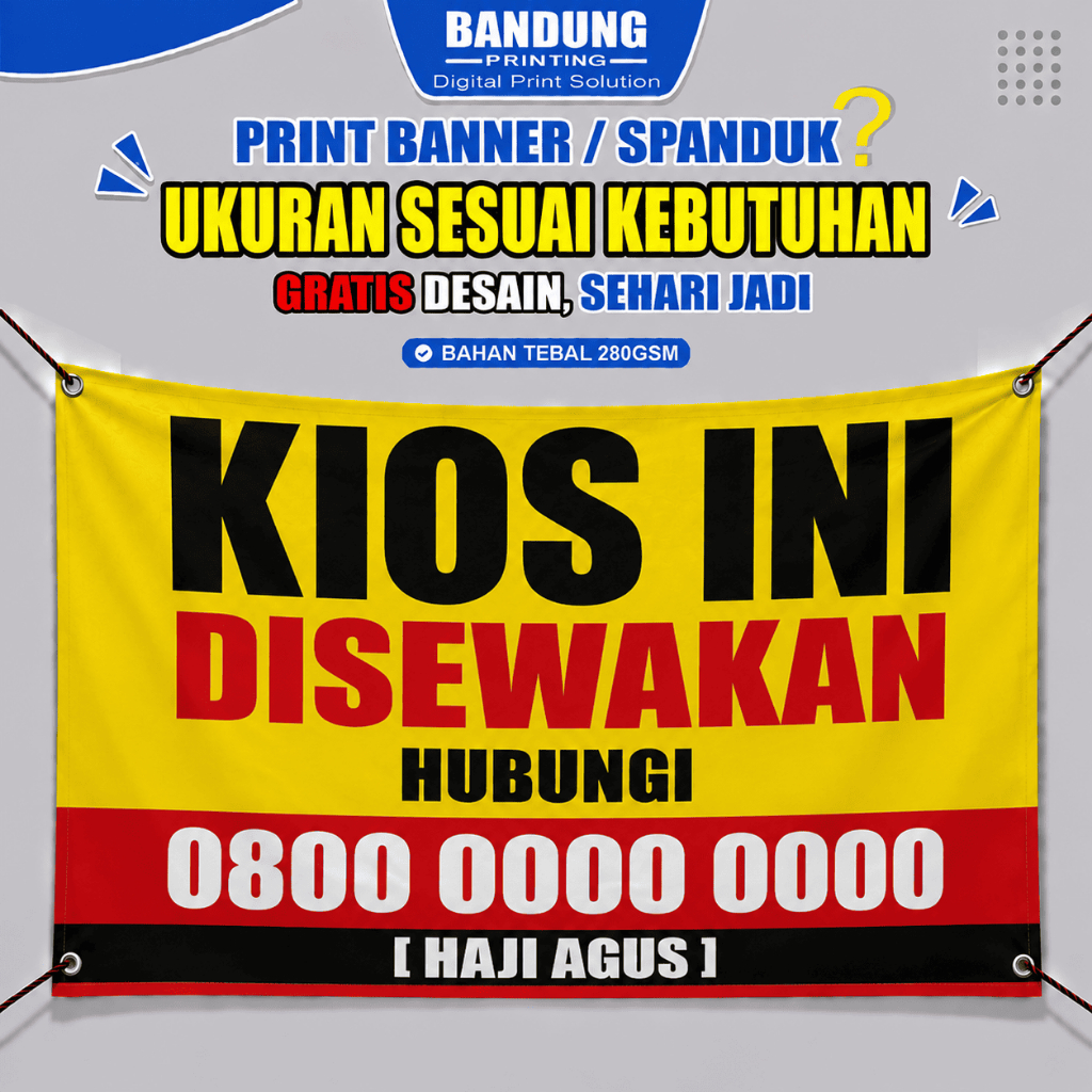 Cetak Spanduk Banner Custom Murah Full Color Print Baliho Backdrop Promosi Iklan Dekorasi UMKM banne