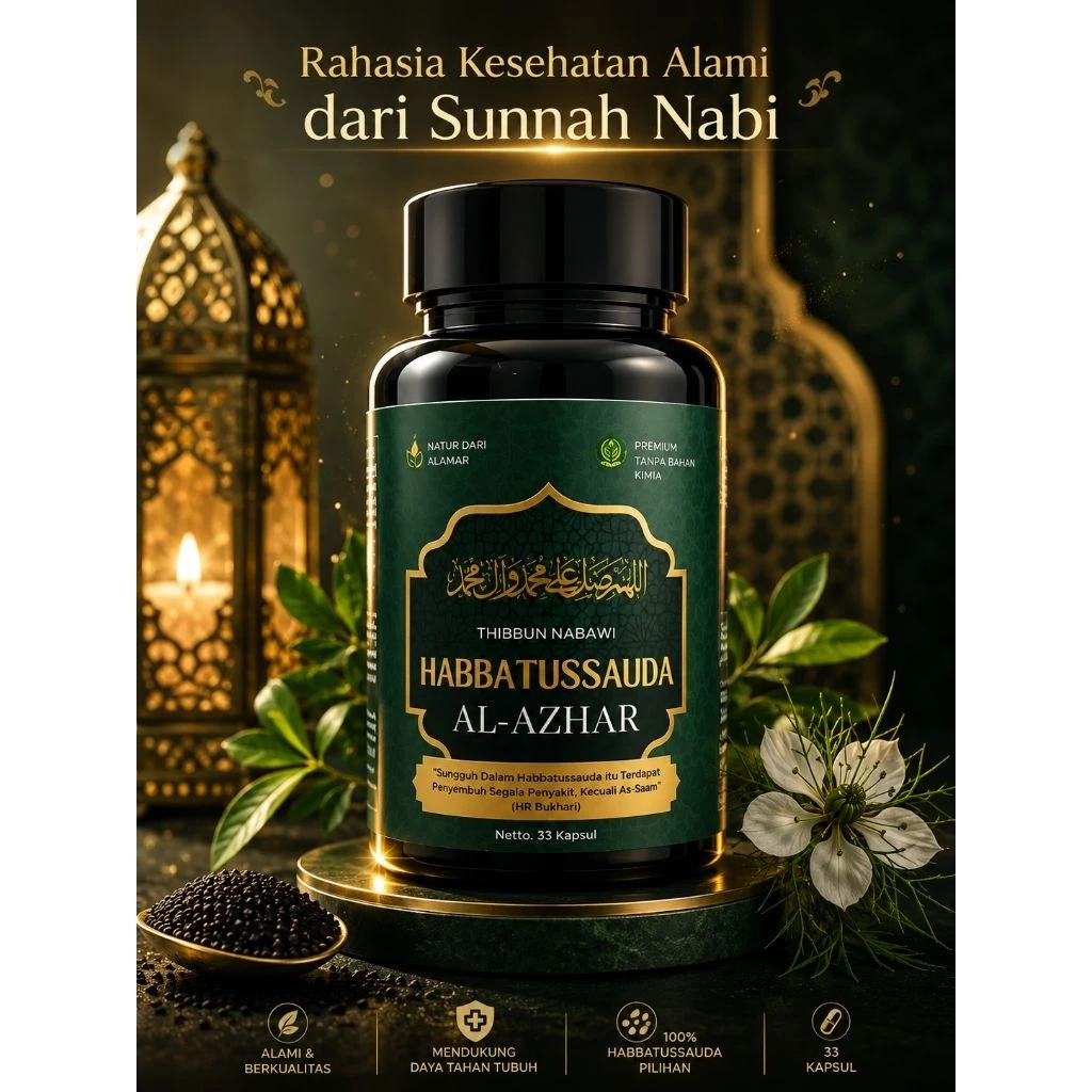 Habbatussauda Al-Azhar 1 - Original, Murni Tanpa Campuran, Dosis Tepat 100% HALAL