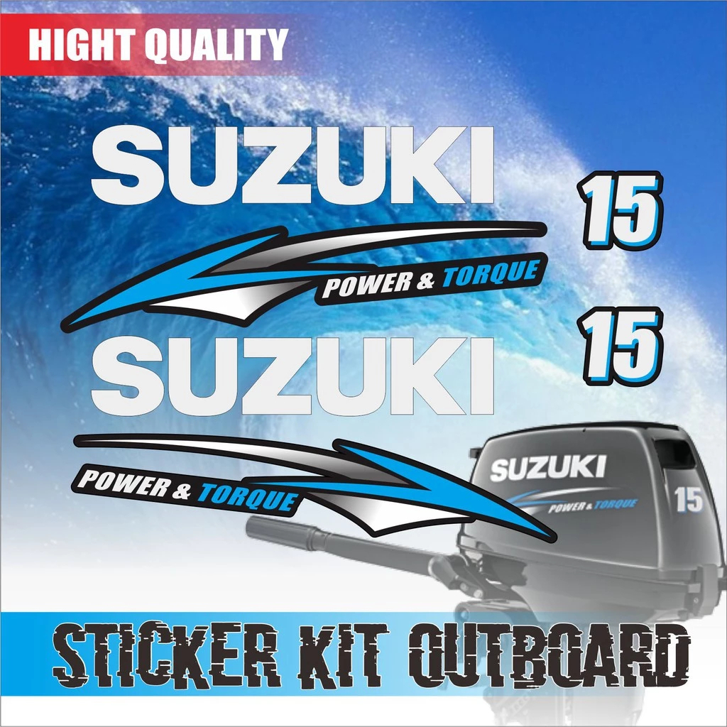 STICKER STICKER MESIN TEMPEL SUZUKI 15 PK 2018 - MESIN TEMPEL BOAT SUZUKI