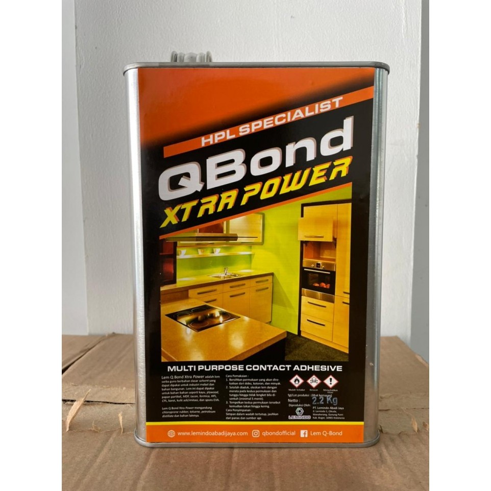 Lem Kuning QBond Xtra Power 10 kg Blek Spesialis Perekat HPL Kayu Plywood Vinyl Edging Lem Mebel Fur