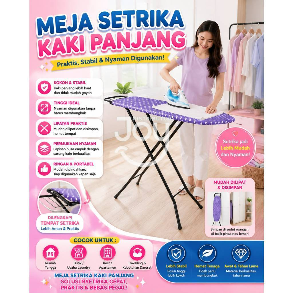 (US) MEJA SETRIKA DUDUK / MEJA SETRIKA BERDIRI / MEJA SETRIKA BAHAN BESI KOKOH / MEJA SETRIKA KAIN A