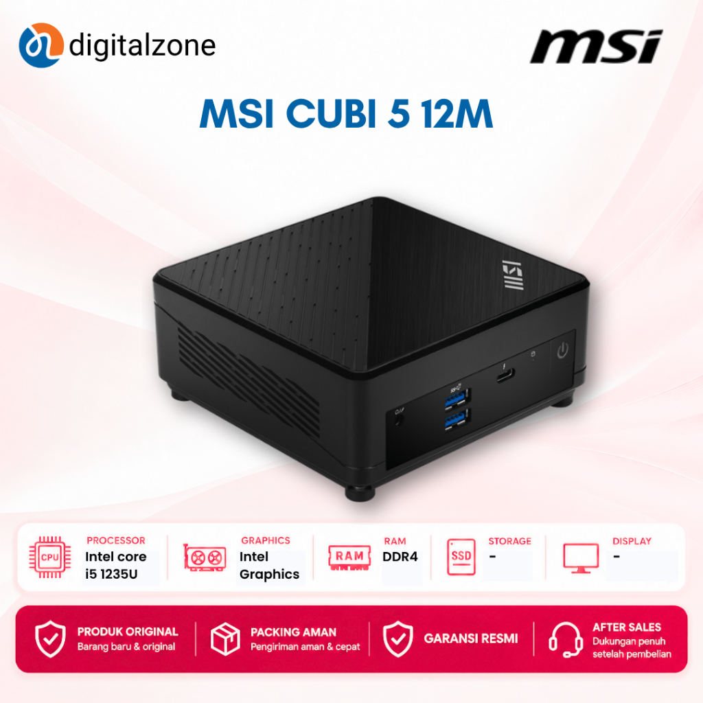 MSI Cubi 5 12M i5 1235U - Mini PC i5 1235U Gen 12 Msi Cubi i5 1235U