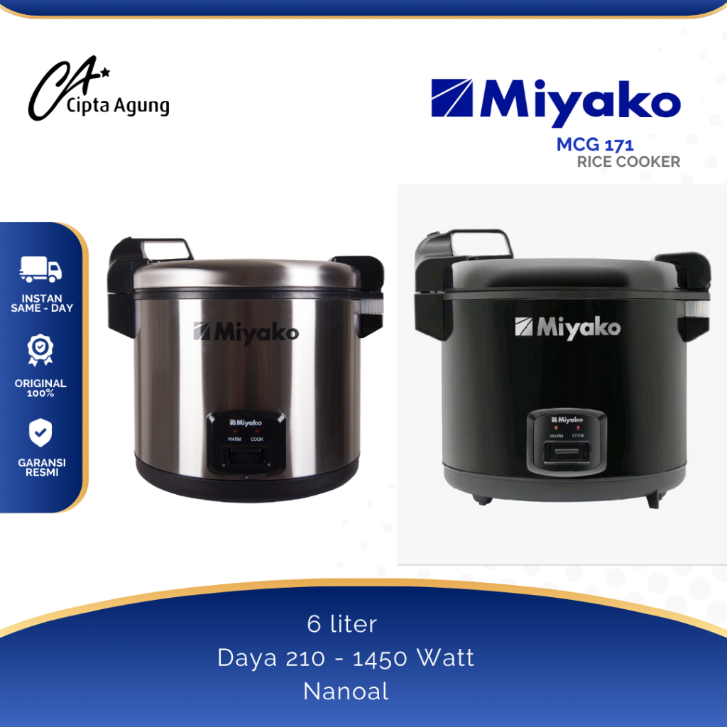 MIYAKO MAGIC WARMER MCG-171 MCG-172 MCG 171 172 MCG171 MCG171 - 6 LITER
