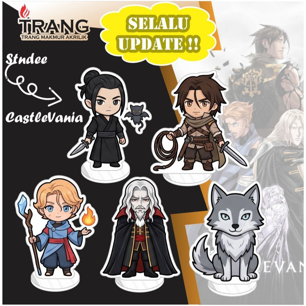 Standee Figure Akrilik Castlevania / Standing Action figure Acrylic Castlevania Chibi
