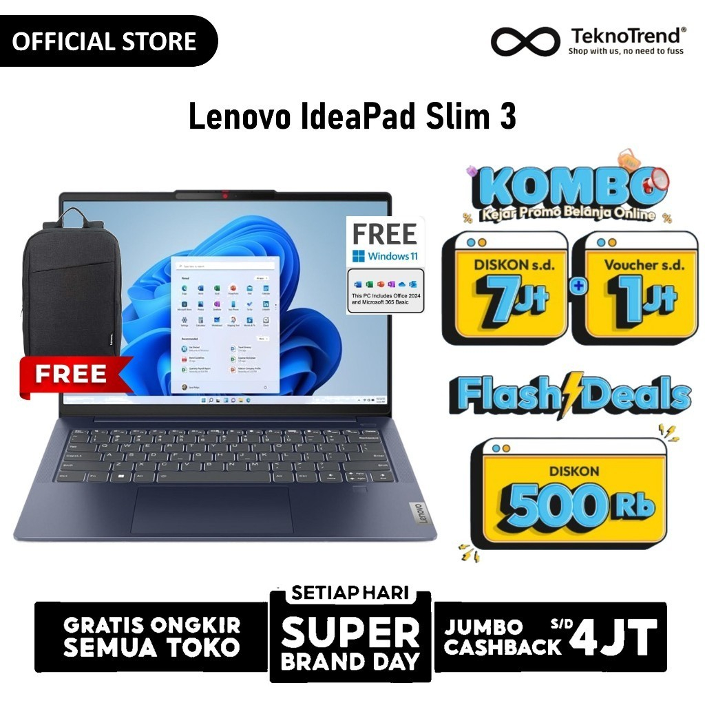Lenovo IdeaPad Slim 3 14IRH10 i5 13420H | Lenovo IdeaPad Slim 3 14IRU8 i3 1315U 8GB 512GB W11 OHS 14