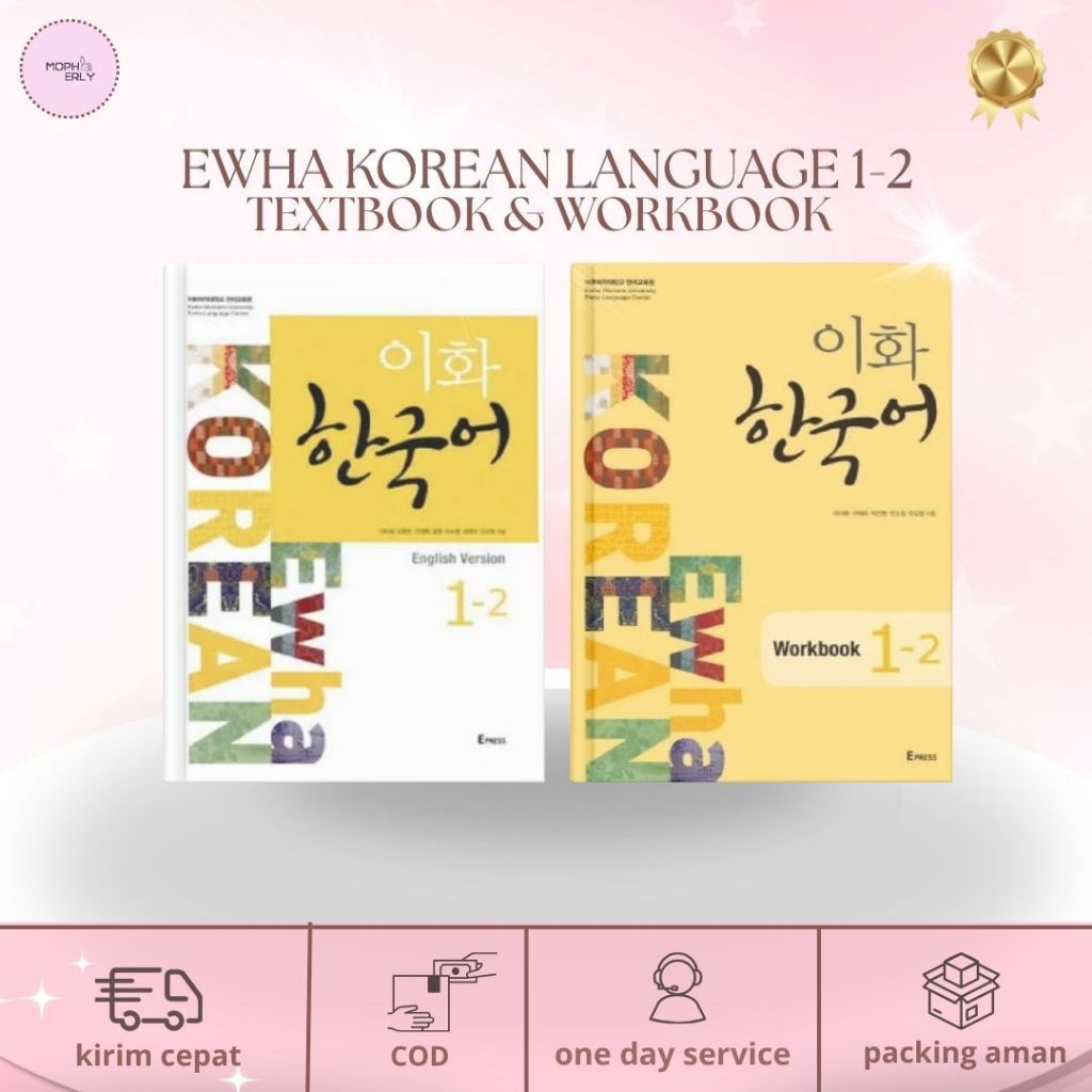 Buku Belajar Berbahasa Korea Ewha Korean Language 1.2 Textbook & Workbook