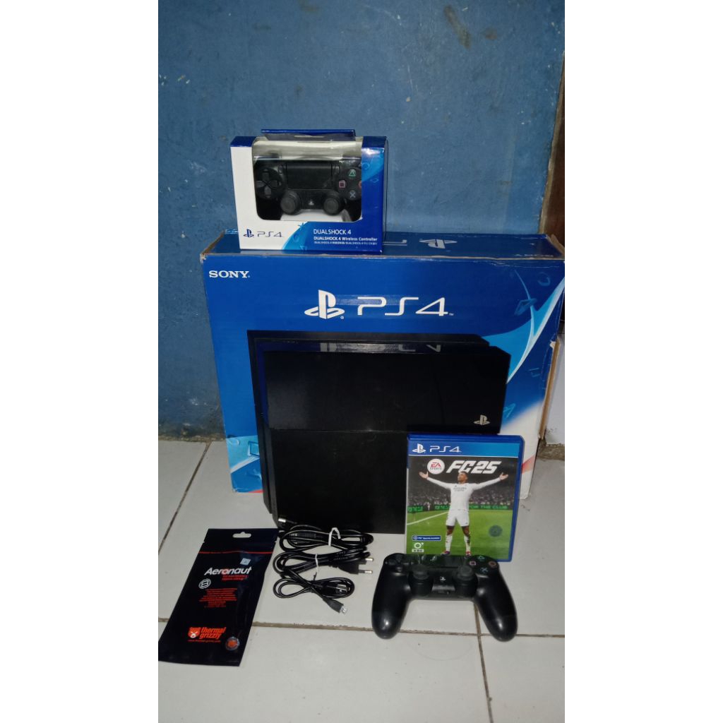 PS4 FAT SECOND ORI 500GB + KASET FC 25 + THERMAL GRIZZLY AERONAUT