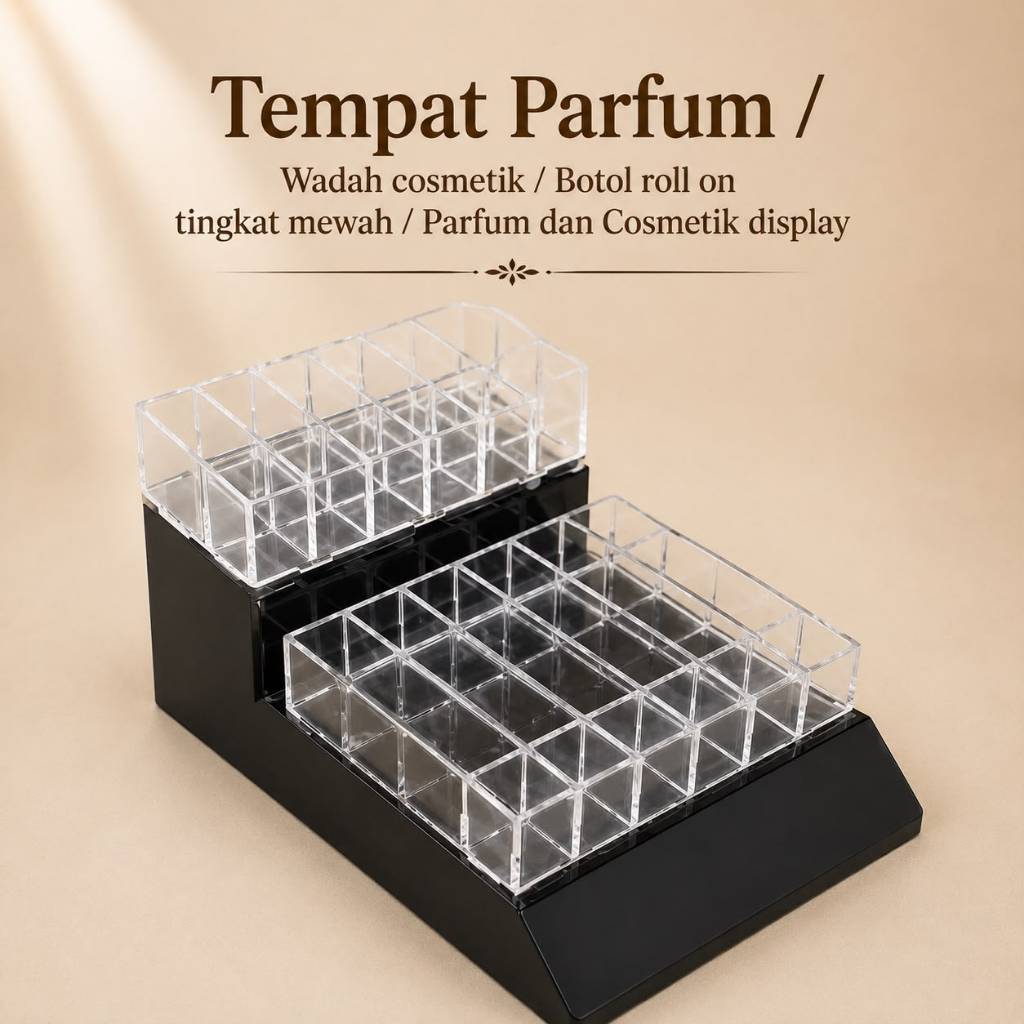 Tempat Parfum/ wadah cosmetik/ botol roll on tingkat mewah/ parfum dan kosmetik display