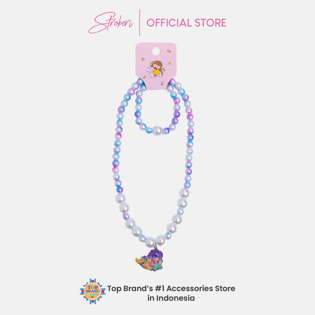 Stroberi Cute Beaded Necklace & Bracelet Set