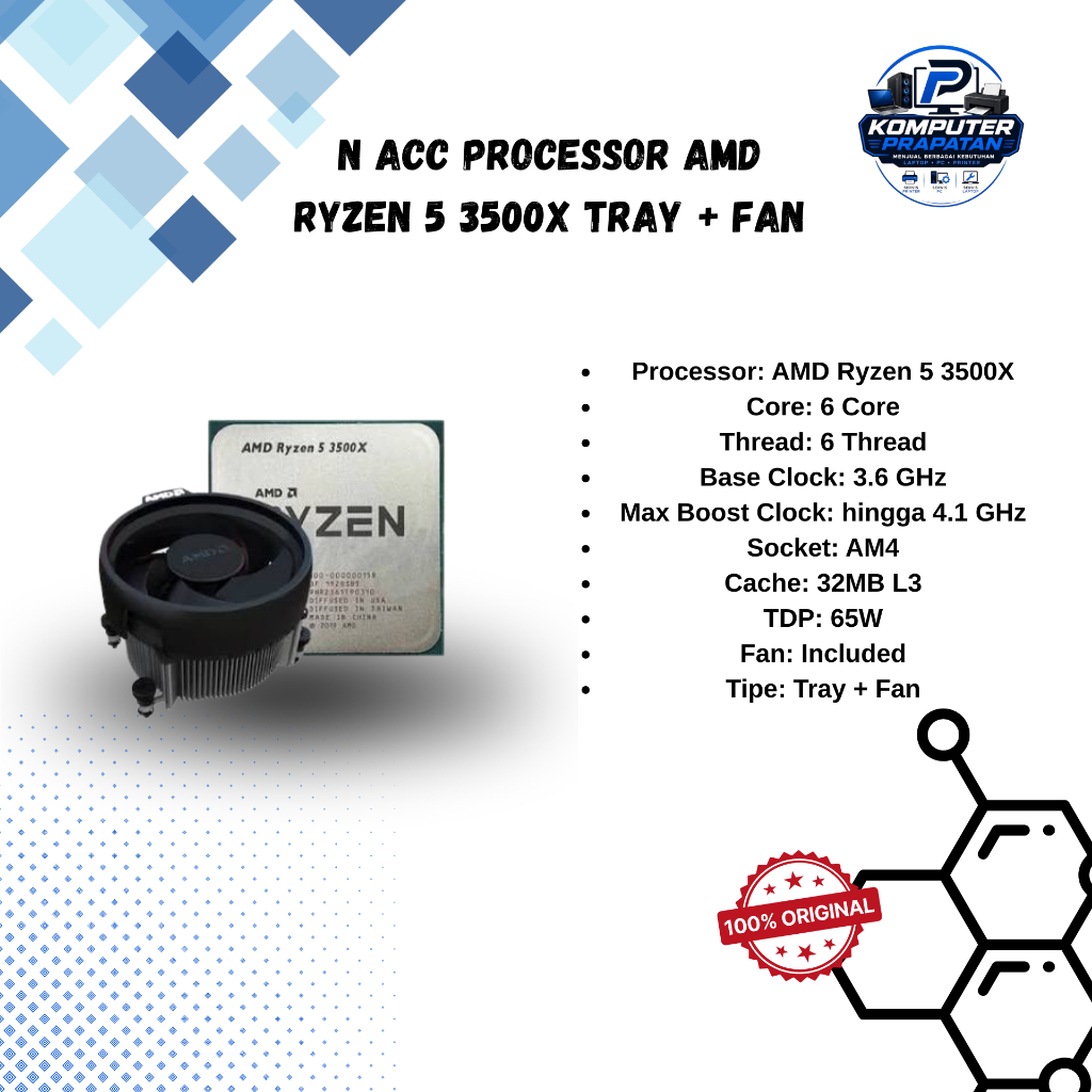 PROCESSOR AMD   RYZEN 5 3500X TRAY + FAN