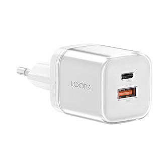 [BARU] LOOPS Pluggo Charger 30W - DUAL PORT 1x USB-C & 1x USB-A - Original Garansi Resmi TAM 1 Tahun