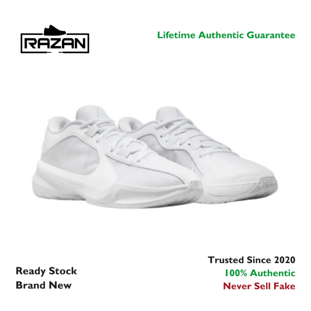 Nike Zoom Freak 5 Team Triple White 100% Authentic Original FN7036 100