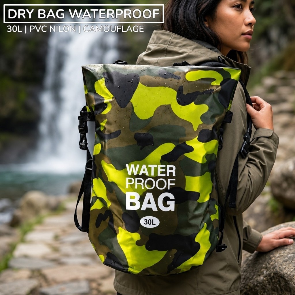 Dry Bag Waterproof Outdoor Backpack Tas Tahan Air 3L 5L 10L 15L 30L 35L