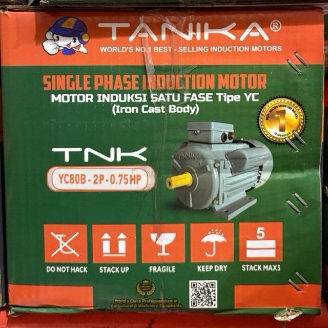 [100% ORIGINAL] TANIKA YC80B-2P YC90L-4P YC80A-2P YC80C-2P Dinamo Penggerak Listrik 0.75 HP (3/4 HP)