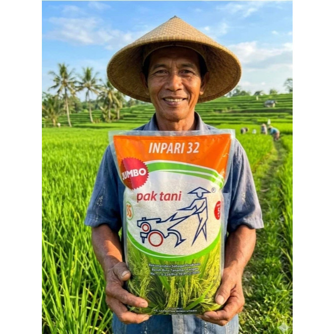 Inpari 32 jumbo SS benih padi kualitas super merk pak tani kemasan 5kg (+)free Ongkir