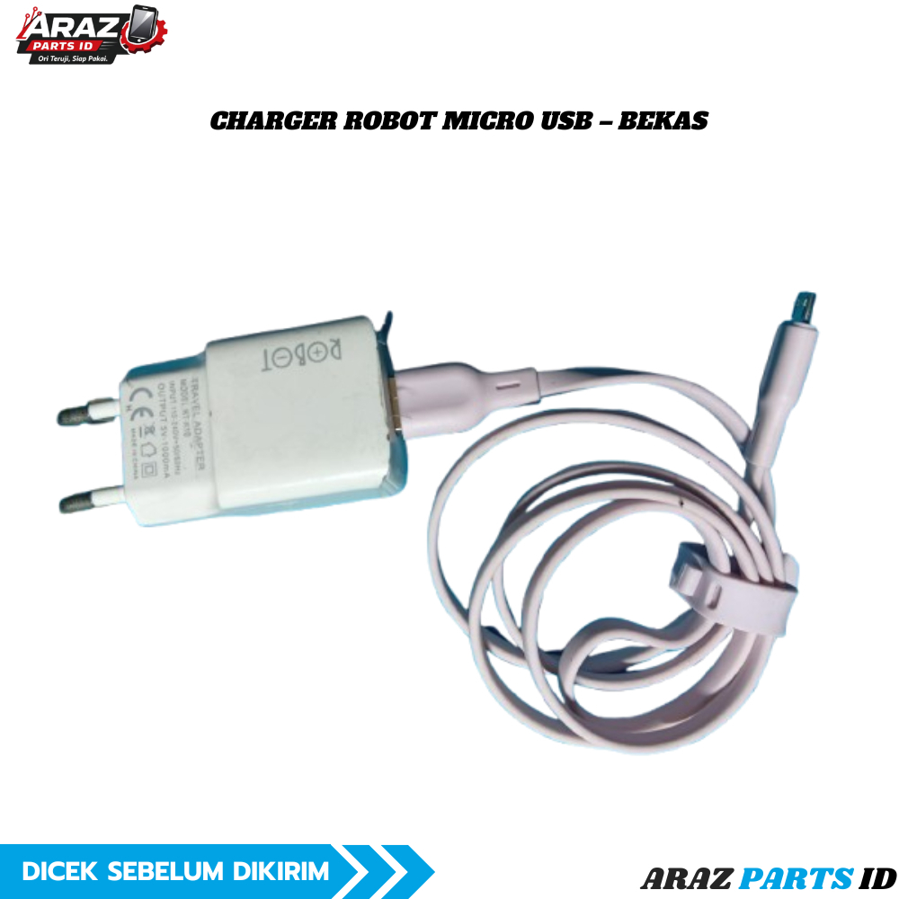 Charger Robot Micro USB Bekas Copotan Adaptor HP