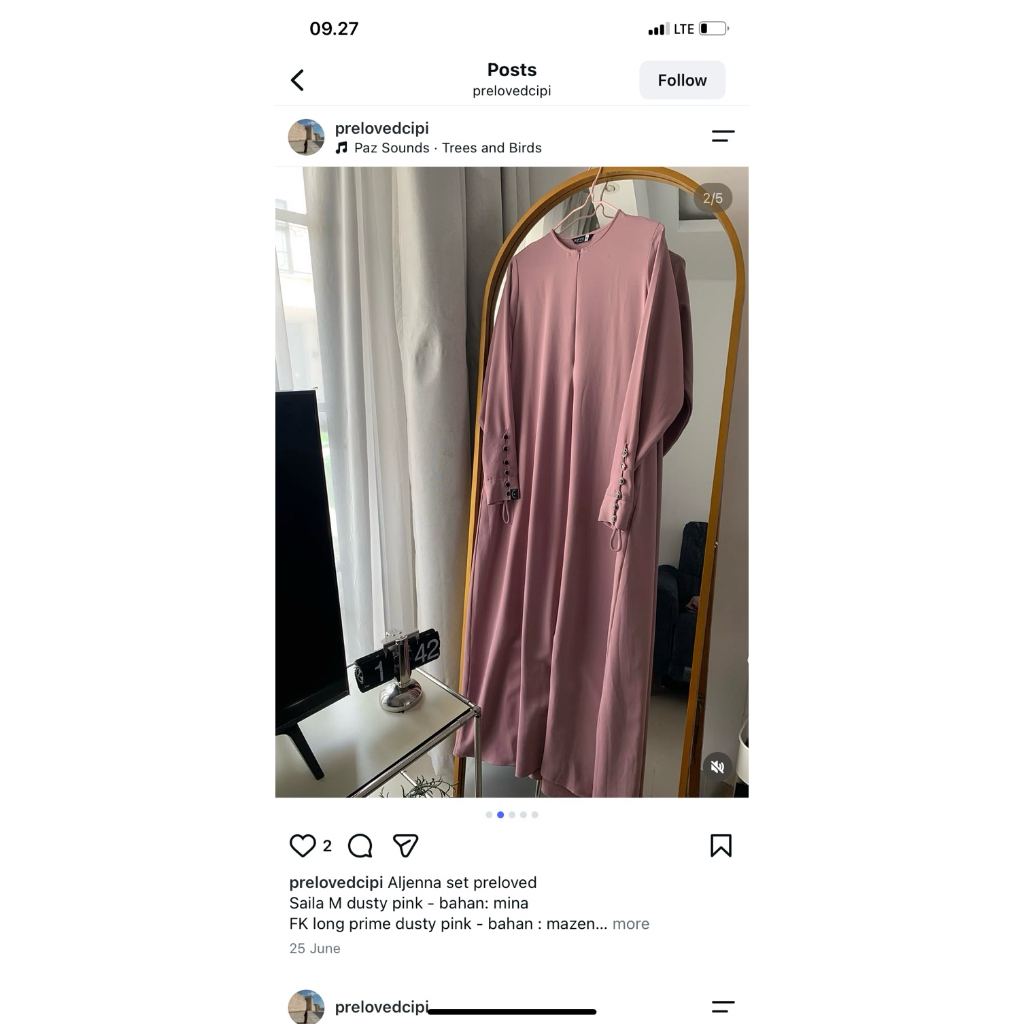 Aljenna Saila M Set Fk Long prime dusty pink preloved
