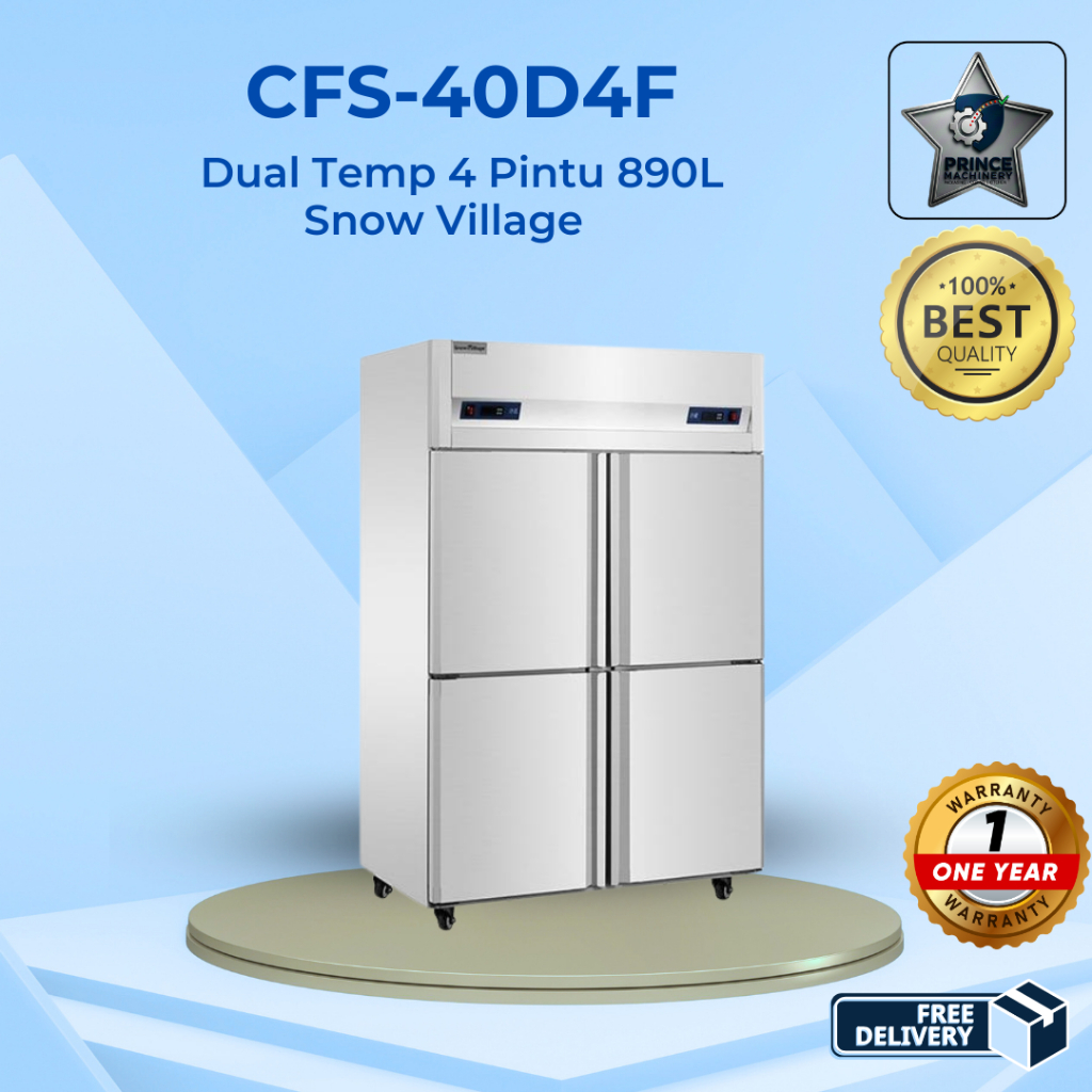 Kulkas Dapur restoran Snow Village 4 Pintu Freezer Chiller Combi