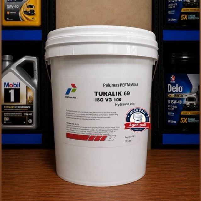 Oli Turalik 69 iso vg 100 Hidrolik Oil Pelumas isi 20Liter