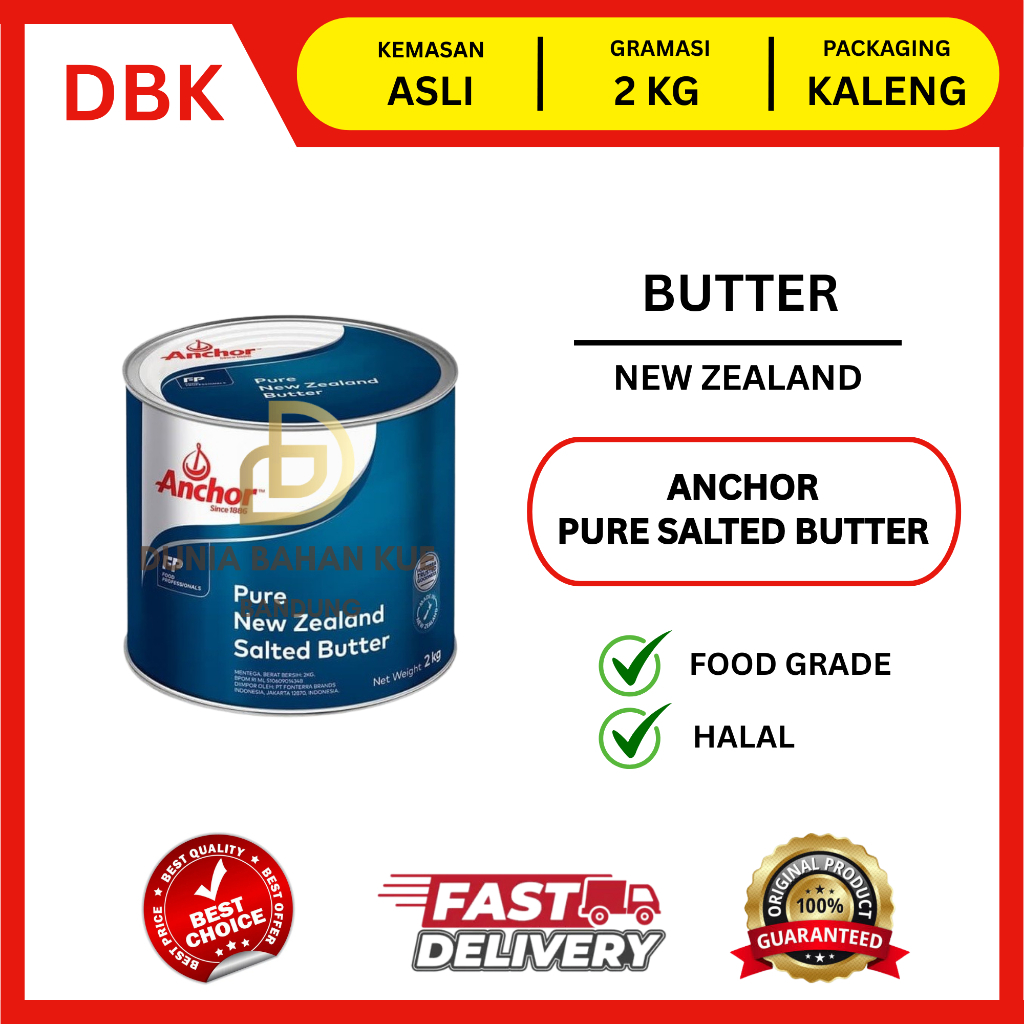 ANCHOR SALTED BUTTER 2 KG / BUTTER ANCHOR / ANCHOR MENTEGA