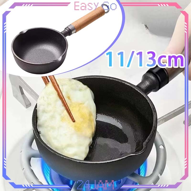 11cm/13cm Wajan Besi Cor Mini Kuali Besi Asli Tebal Kuali Besi Cor Wajan Besi Anti Lengket