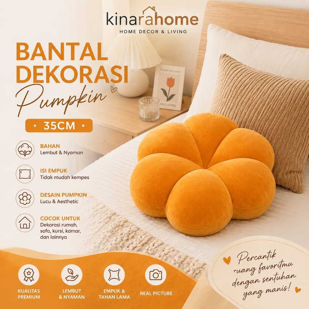 kinarahome Bantal Duduk Kursi Sofa Lesehan Dekorasi Cafe Kamar Ruang Tamu - Pumpkin 35cm Cokmud
