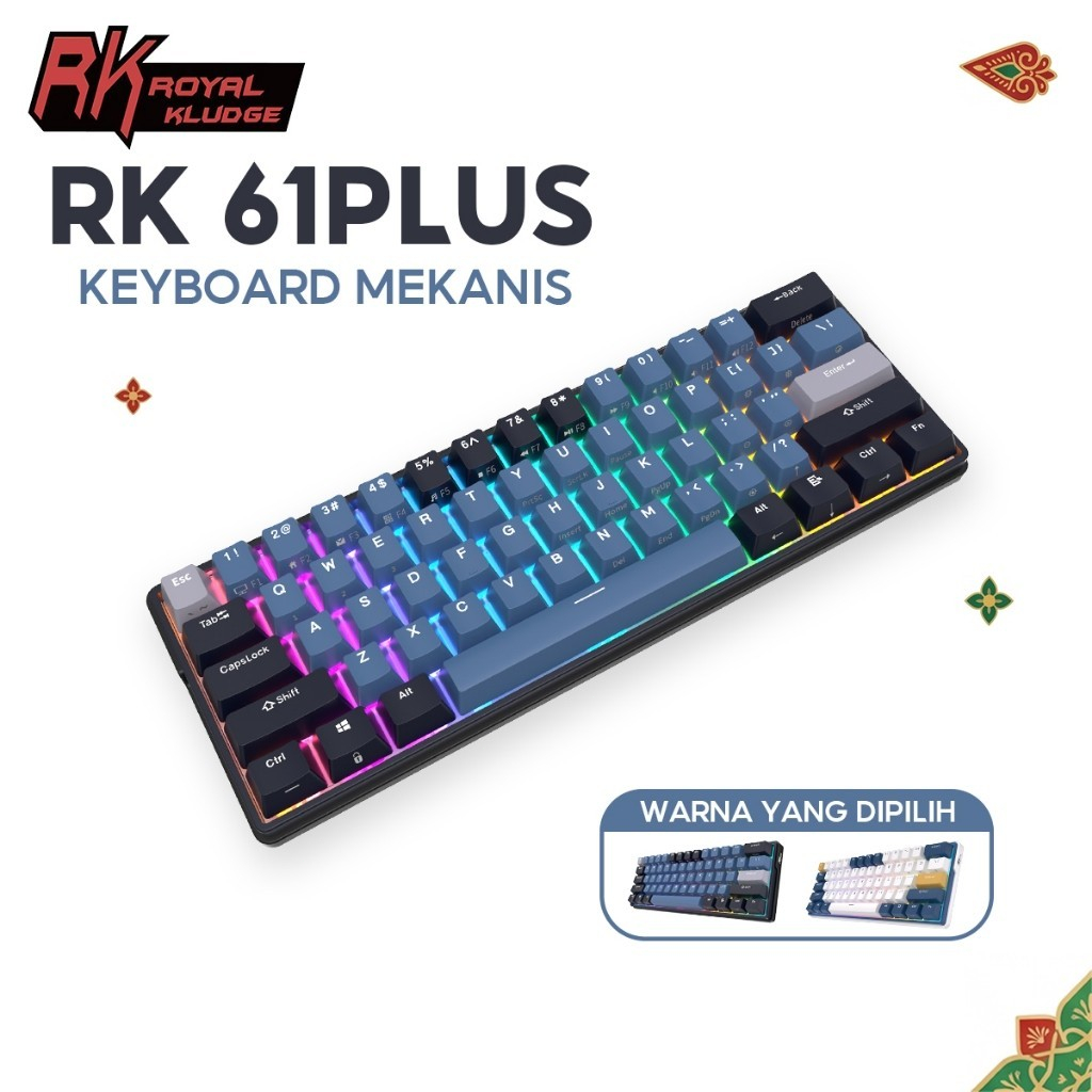 Royal Kludge RK61Plus 61 Keys RGB Hotswappable Gaming Keyboard Mechanical keyboard