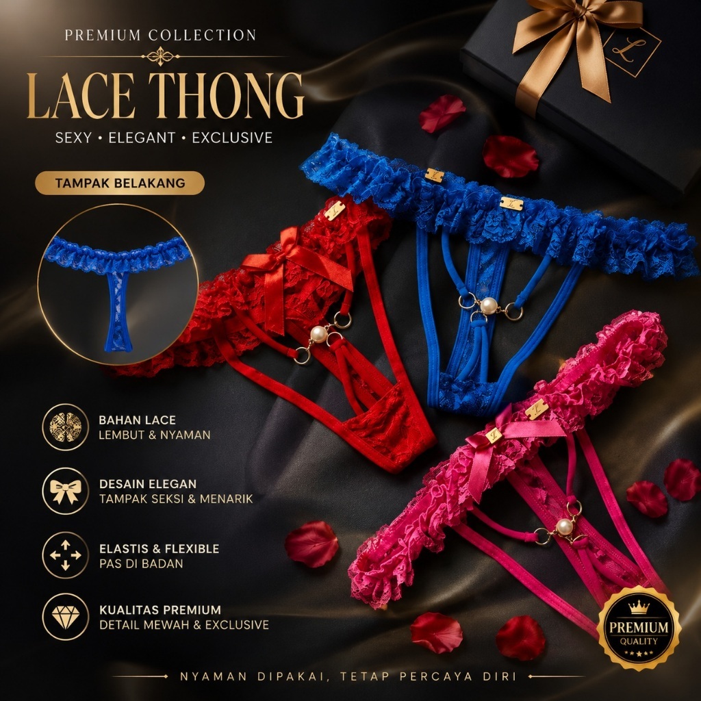 Celana dalam wanita sexy G String Mutiara 7711