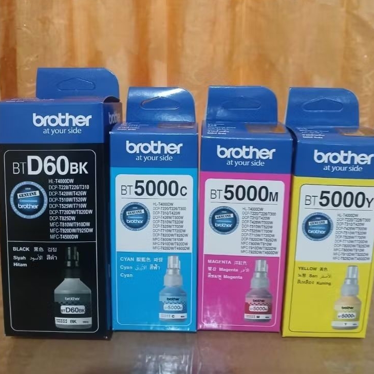 1Paket Tinta Brother BT5000+BT6000 Support untuk Printer  Brother DCP-T300 Brother DCP-T500W Brother