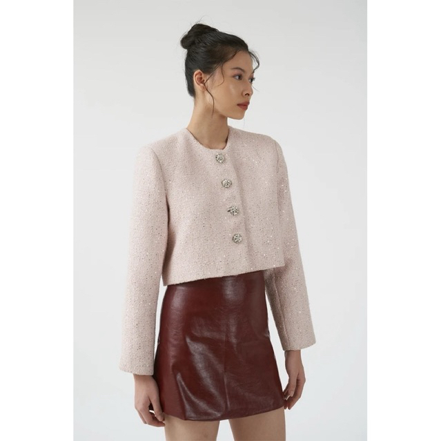 [ Preloved ] DUMA - Lumi Tweed Outer Pink