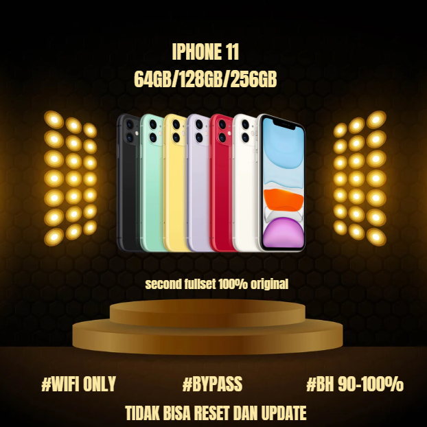 HP IPHONE 11 WIFI ONLY 64GB/128GB/256GB Bekas Second Original Mulus Fullset Game/Live/Merekam Vide