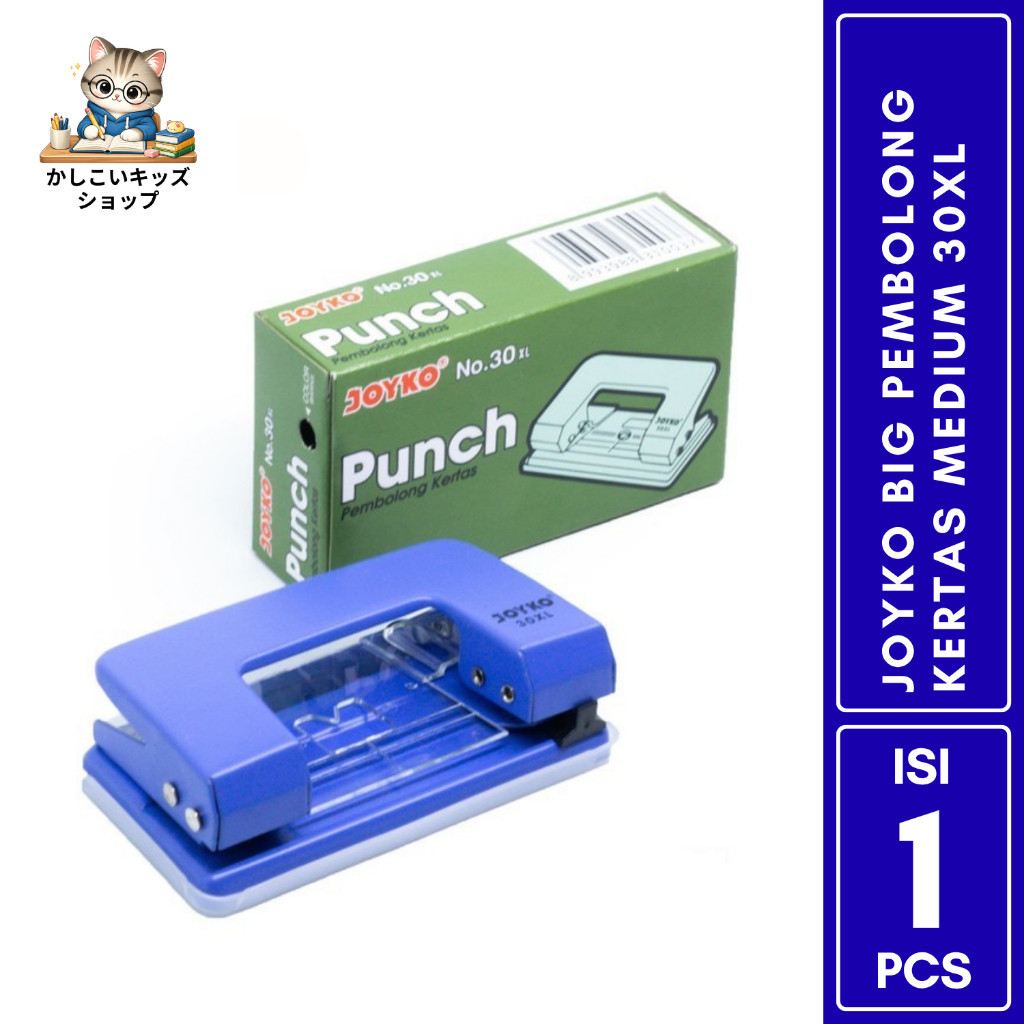 Joyko Pembolong Kertas Medium Paper Punch Hole Mudah Dibawa No.30XL Original