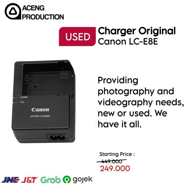 Battery Charger LC-E8E For Battery LP-E8 Original
