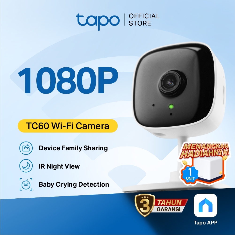 Tapo TC60 | CCTV Indoor | Kamera Keamanan | Full HD | WiFi Camera | Kamera CCTV | CCTV Indoor | Nigh